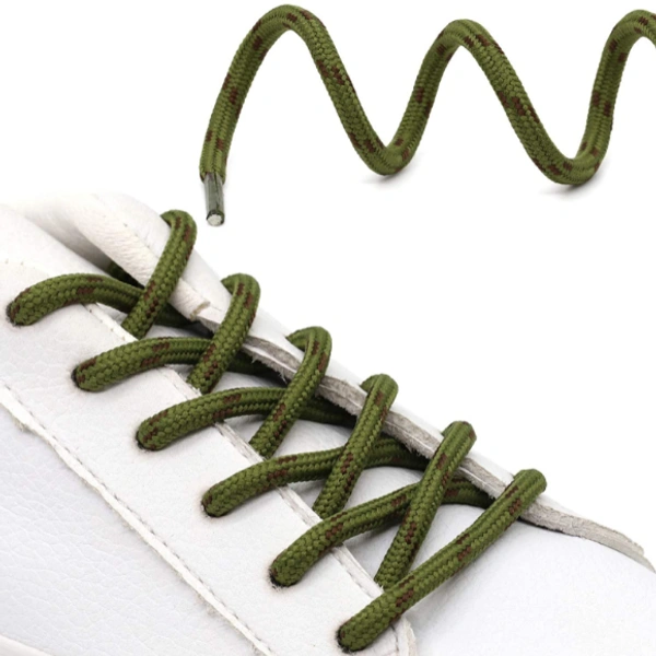 GRAH SANGRAH® (2 Pair) Shoelaces for Hiking Shoes, Outdoor Walking Sneakers, Outdoor Hiking, Climbing, Basketball, Work Boot, Running , Sport Shoes - 120 cm, Army Green Brown